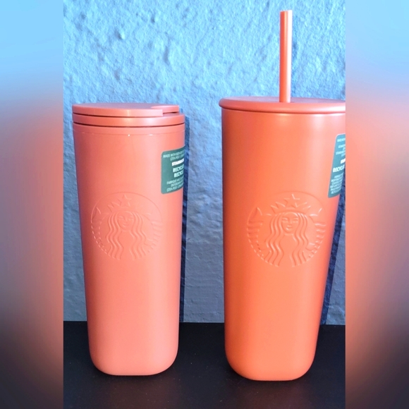 Starbucks Other - NWT Starbucks 2024 Recycled SS Terracotta Brown/Orange Triangle Tumblers
